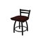 Holland Bar Stool Co 18" Low Back Swivel Vanity Stool, Black Wrinkle, Dark Cherry Oak Seat 41118BWDCOak - alternate 1